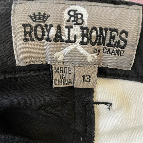 Royal Bones by Daang Split Leg Jeans - Houndstooth and Black - Picture 4 of 5